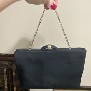 Vintage Black satin evening purse.
